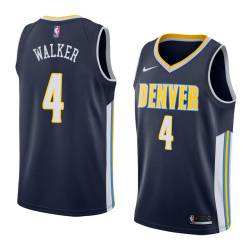 Navy Darrell Walker Nuggets #4 Twill Basketball Jersey