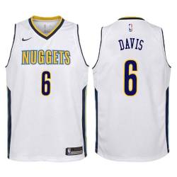 White Walter Davis Nuggets #6 Twill Basketball Jersey