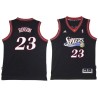 Black Throwback Roy Hinson Twill Basketball Jersey -76ers #23 Hinson Twill Jerseys, FREE SHIPPING