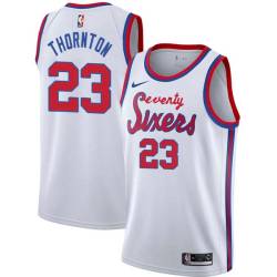 White Classic Bob Thornton Twill Basketball Jersey -76ers #23 Thornton Twill Jerseys, FREE SHIPPING