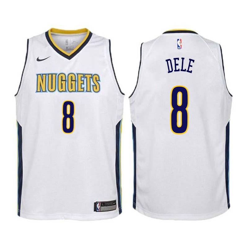 White Bison Dele Nuggets #8 Twill Basketball Jersey