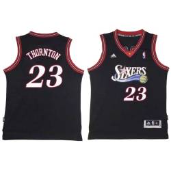 Black Throwback Bob Thornton Twill Basketball Jersey -76ers #23 Thornton Twill Jerseys, FREE SHIPPING