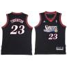 Black Throwback Bob Thornton Twill Basketball Jersey -76ers #23 Thornton Twill Jerseys, FREE SHIPPING