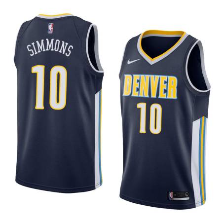 Navy Grant Simmons Nuggets #10 Twill Basketball Jersey