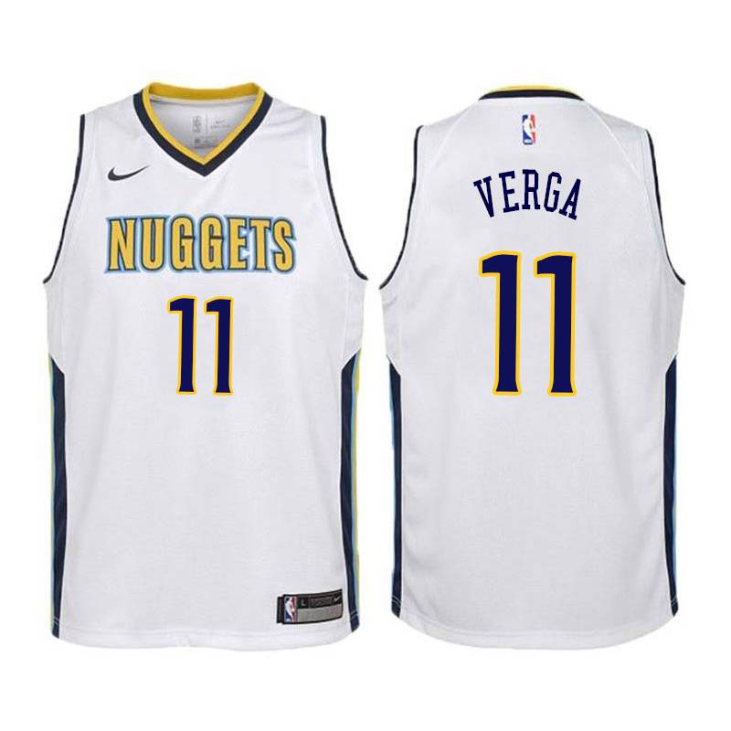 White Bob Verga Nuggets #11 Twill Basketball Jersey