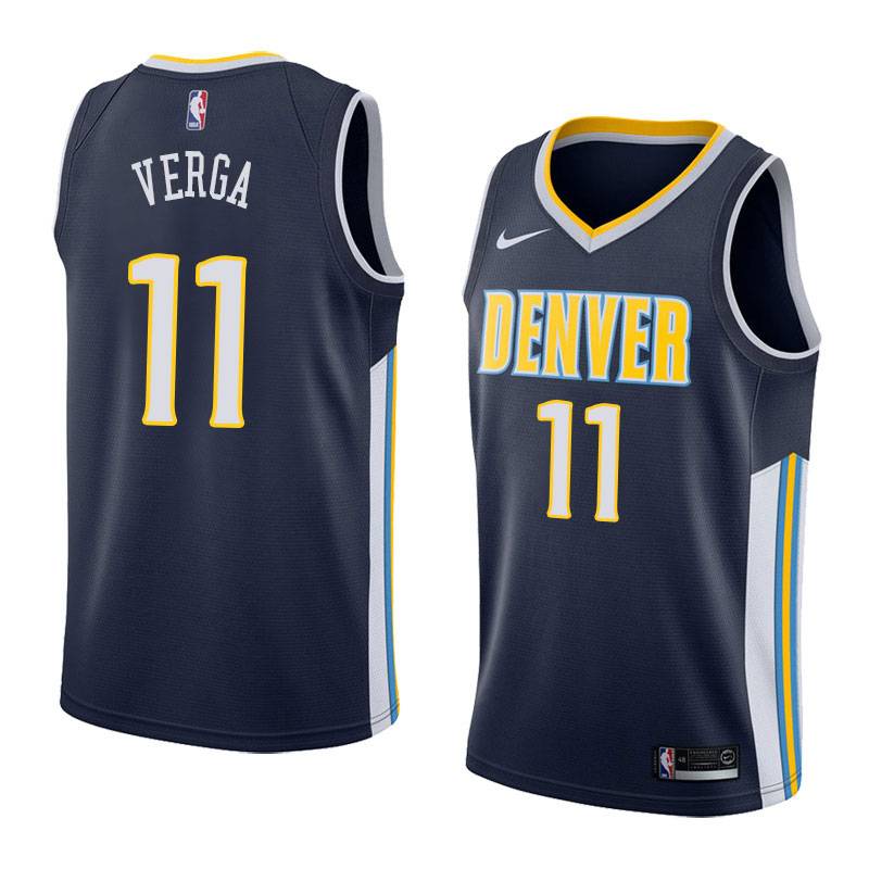 Navy Bob Verga Nuggets #11 Twill Basketball Jersey