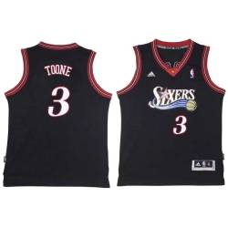 Black Throwback Bernard Toone Twill Basketball Jersey -76ers #3 Toone Twill Jerseys, FREE SHIPPING