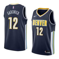 Navy Chuck Gardner Nuggets #12 Twill Basketball Jersey