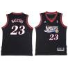 Black Throwback Rex Walters Twill Basketball Jersey -76ers #23 Walters Twill Jerseys, FREE SHIPPING