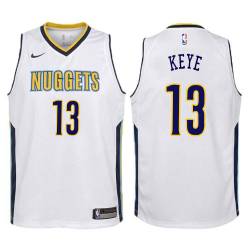 White Julius Keye Nuggets #13 Twill Basketball Jersey