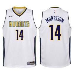 White John Morrison Nuggets #14 Twill Basketball Jersey