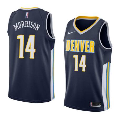 Navy John Morrison Nuggets #14 Twill Basketball Jersey