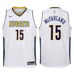 White Patrick McFarland Nuggets #15 Twill Basketball Jersey