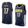 Navy Vincent Askew Nuggets #17 Twill Basketball Jersey