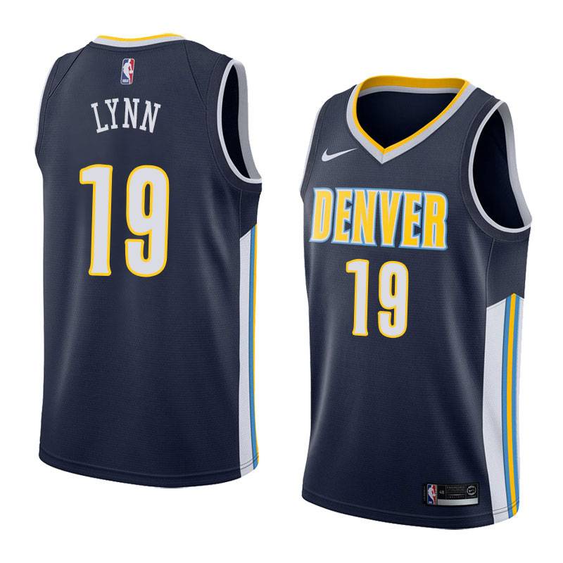 Navy Lonnie Lynn Nuggets #19 Twill Basketball Jersey