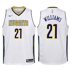 White Chuck Williams Nuggets #21 Twill Basketball Jersey