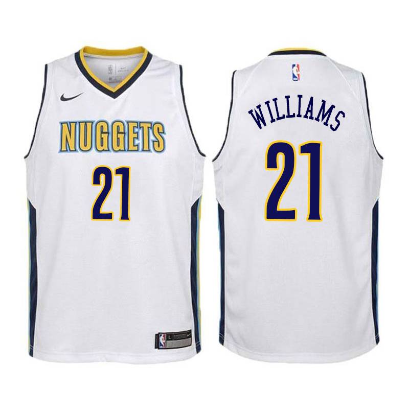 White Chuck Williams Nuggets #21 Twill Basketball Jersey