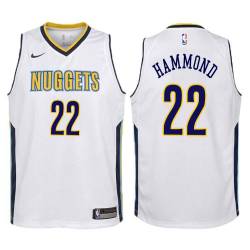 White Julian Hammond Nuggets #22 Twill Basketball Jersey
