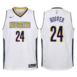 White Tom Hoover Nuggets #24 Twill Basketball Jersey