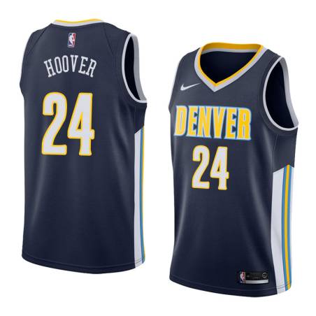 Navy Tom Hoover Nuggets #24 Twill Basketball Jersey