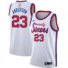 White Classic Justin Anderson Twill Basketball Jersey -76ers #23 Anderson Twill Jerseys, FREE SHIPPING