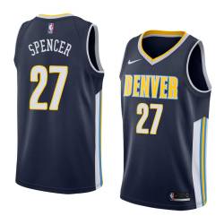 Navy Elmore Spencer Nuggets #27 Twill Basketball Jersey