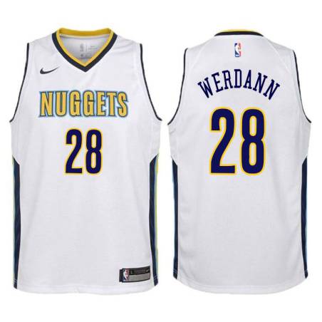White Robert Werdann Nuggets #28 Twill Basketball Jersey