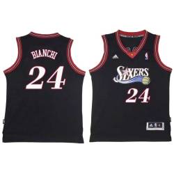 Black Throwback Al Bianchi Twill Basketball Jersey -76ers #24 Bianchi Twill Jerseys, FREE SHIPPING