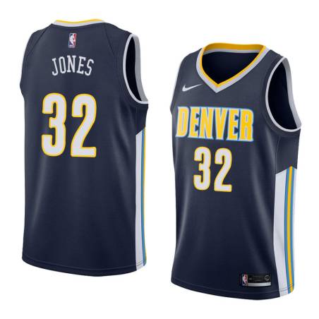 Navy Larry Jones Nuggets #32 Twill Basketball Jersey