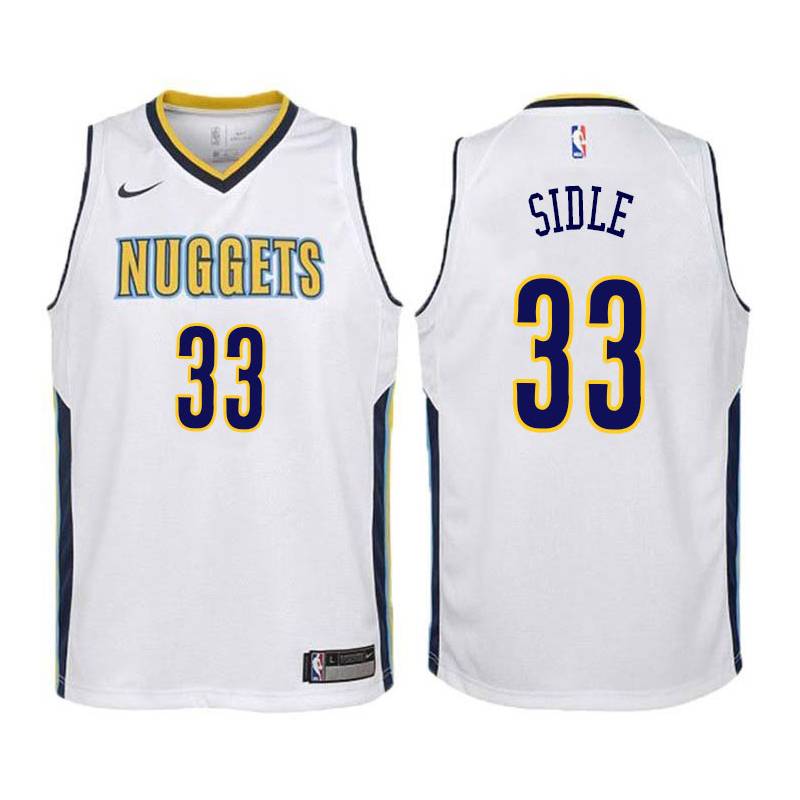 White Donald Sidle Nuggets #33 Twill Basketball Jersey
