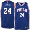 Blue Bobby Jones Twill Basketball Jersey -76ers #24 Jones Twill Jerseys, FREE SHIPPING