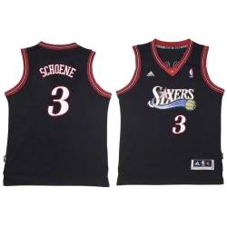 Black Throwback Russ Schoene Twill Basketball Jersey -76ers #3 Schoene Twill Jerseys, FREE SHIPPING