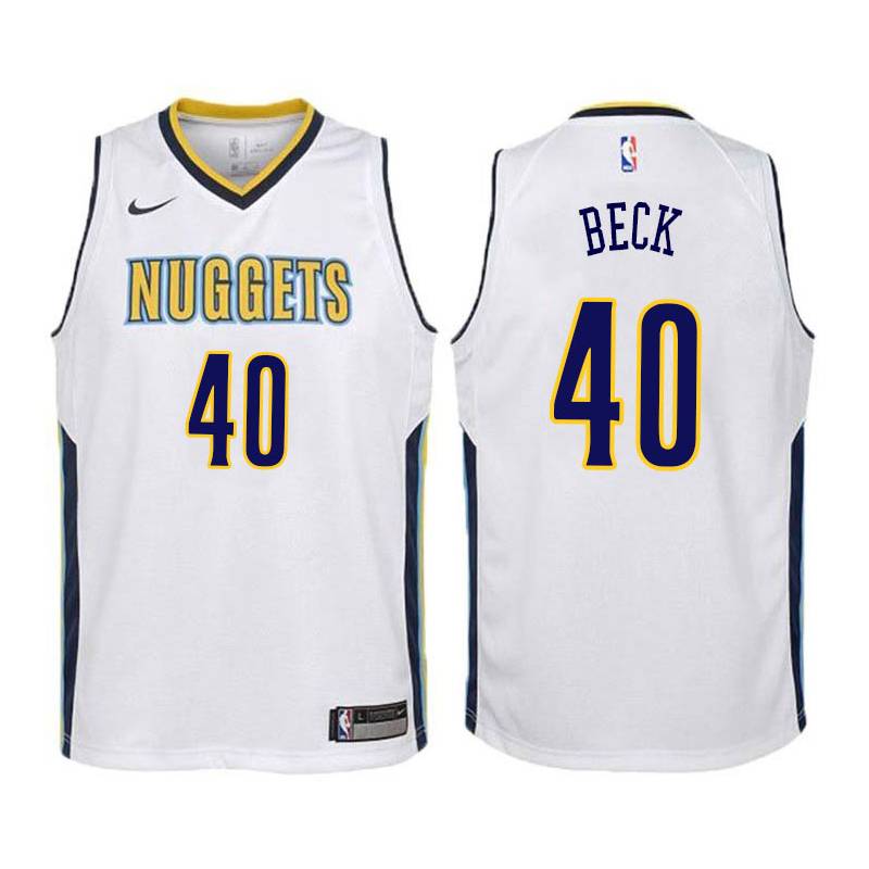 Nuggets #40 Byron Beck Twill Basketball Jersey Color White Size Mens ...