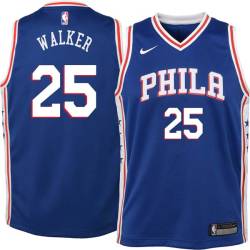 Blue Chet Walker Twill Basketball Jersey -76ers #25 Walker Twill Jerseys, FREE SHIPPING