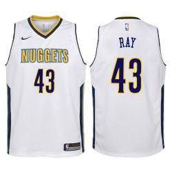 White James Ray Nuggets #43 Twill Basketball Jersey