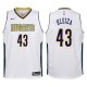 White Linas Kleiza Nuggets #43 Twill Basketball Jersey