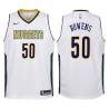White Tommie Bowens Nuggets #50 Twill Basketball Jersey