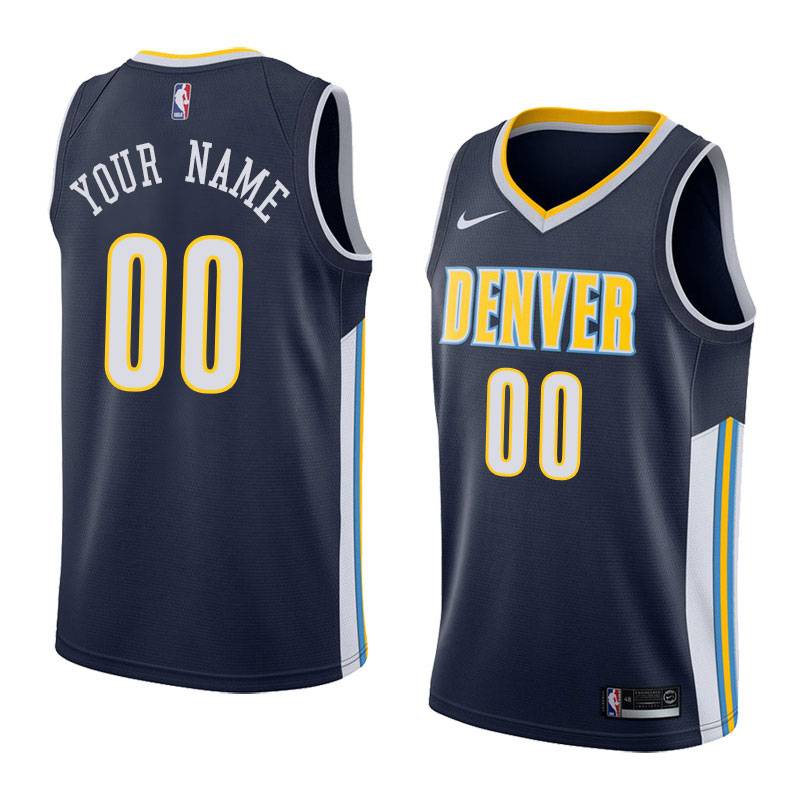 Navy Denver Nuggets #00 Custom Twill Basketball Jersey