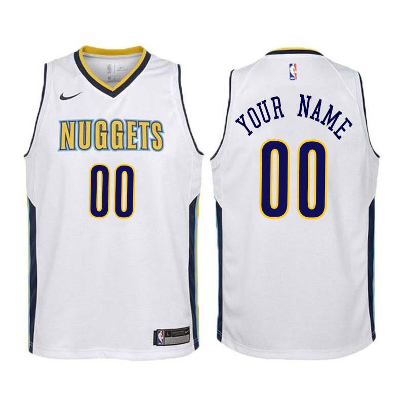 White Denver Nuggets #00 Custom Twill Basketball Jersey