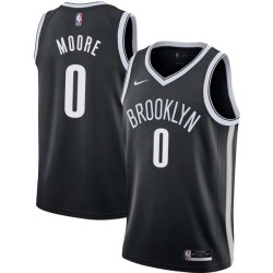 Black Johnny Moore Nets #00 Twill Basketball Jersey FREE SHIPPING