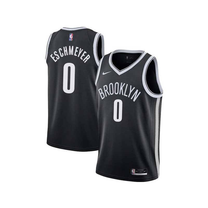 Black Evan Eschmeyer Nets #00 Twill Basketball Jersey FREE SHIPPING