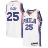 White Luther Green Twill Basketball Jersey -76ers #25 Green Twill Jerseys, FREE SHIPPING