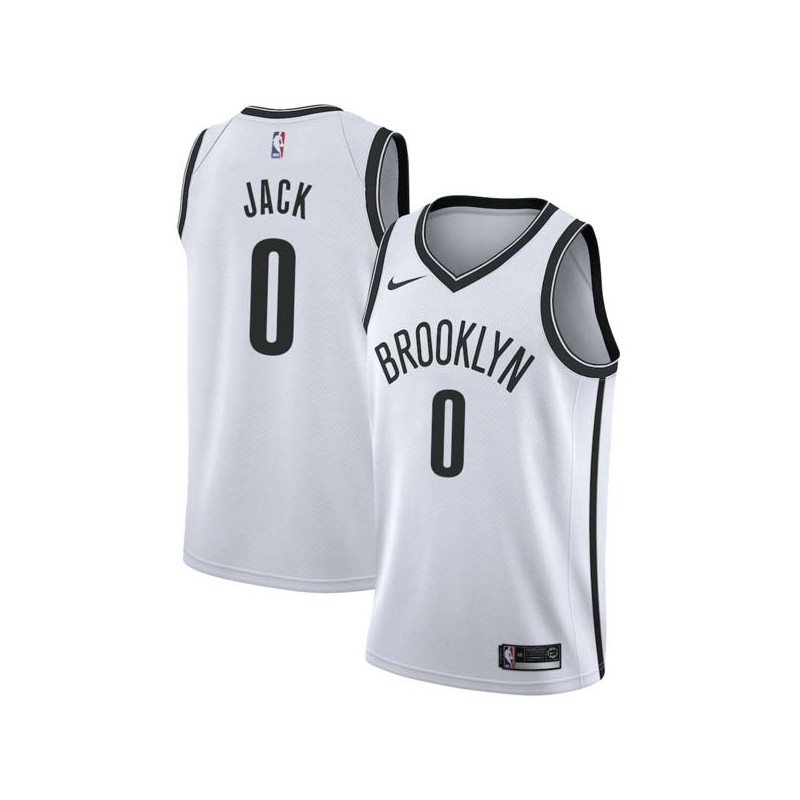 White Jarrett Jack Nets #0 Twill Basketball Jersey FREE SHIPPING