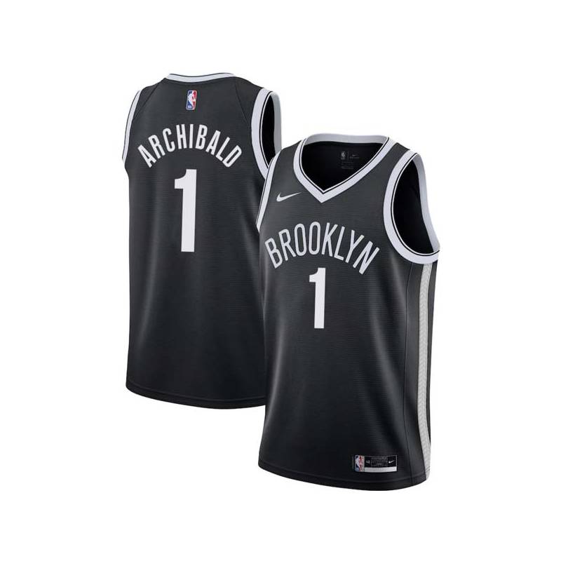 Brooklyn 1 Tiny Archibald Nets Twill Basketball Jersey Free Shipping