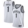 White Kevin Porter Nets #1 Twill Basketball Jersey FREE SHIPPING