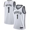White Terrence Williams Nets #1 Twill Basketball Jersey FREE SHIPPING
