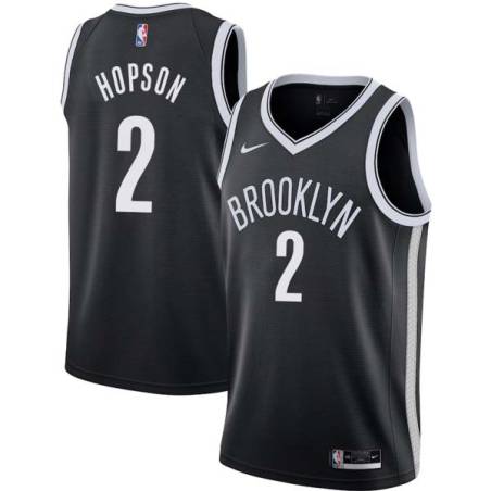 Black Dennis Hopson Nets #2 Twill Basketball Jersey FREE SHIPPING