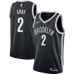Black Evric Gray Nets #2 Twill Basketball Jersey FREE SHIPPING