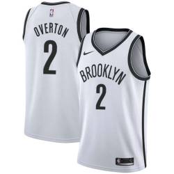 White Doug Overton Nets #2 Twill Basketball Jersey FREE SHIPPING