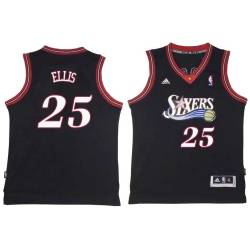 Black Throwback Leroy Ellis Twill Basketball Jersey -76ers #25 Ellis Twill Jerseys, FREE SHIPPING